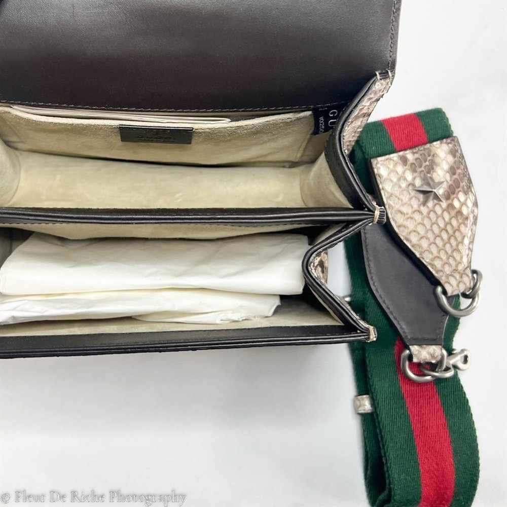 Gucci Cream and Gray Satchel with Bamboo Handle - Picture 6 of 7